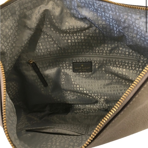 Kate Spade Somerton Street Caryl Leather Slouchy Large Hobo Bag Hare Grey Boho - Picture 11 of 12